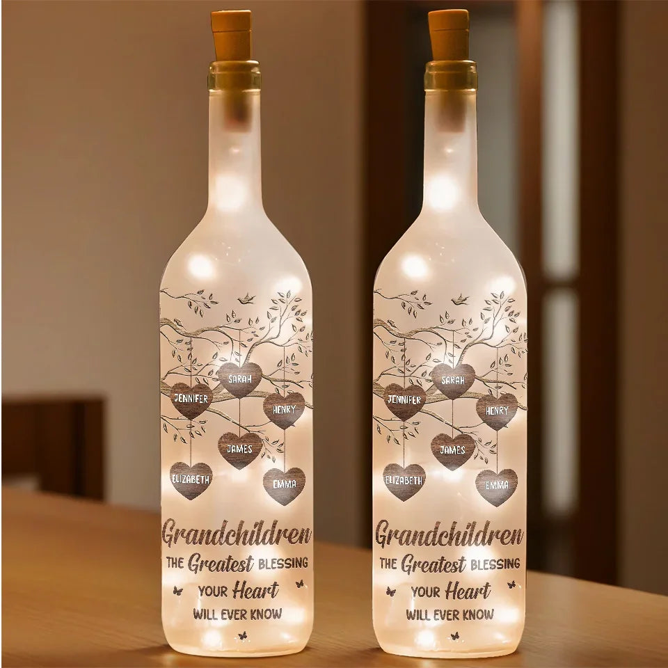 Befamtar's 'Like A Tree, Your Love Gives Me Roots And Wings' Family Personalized Custom Bottle Lamp - Gift For Mom, Grandma
