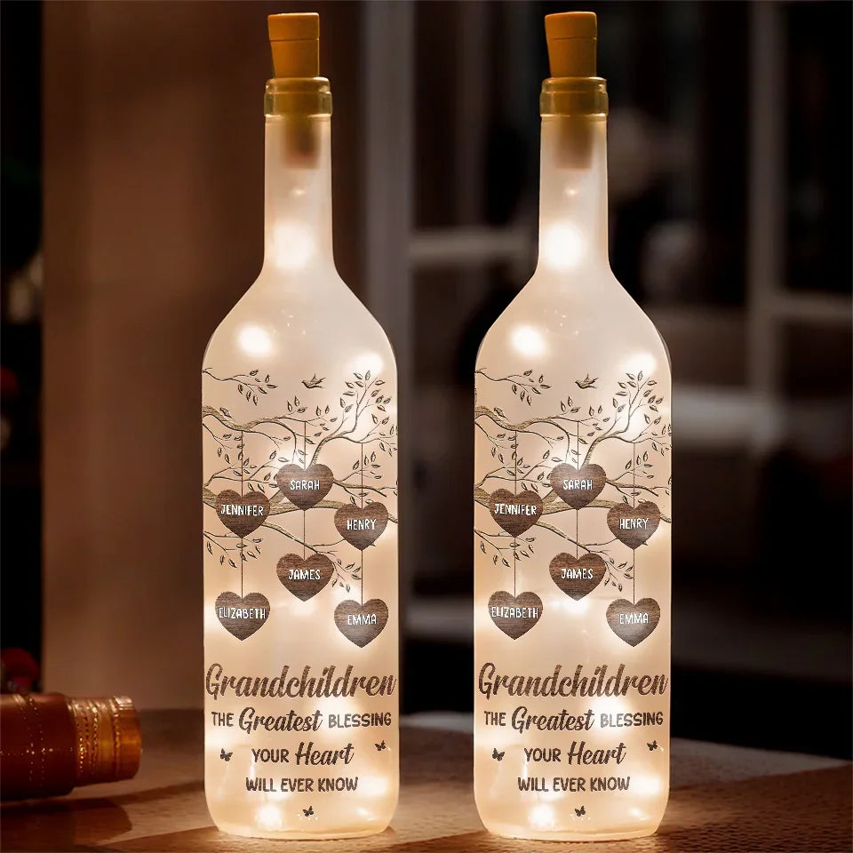 Befamtar's 'Like A Tree, Your Love Gives Me Roots And Wings' Family Personalized Custom Bottle Lamp - Gift For Mom, Grandma