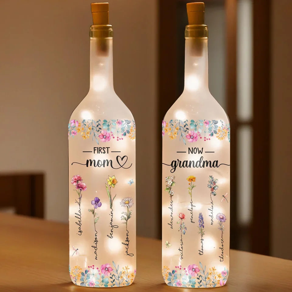 Befamtar Every Flower Reminds Me Of Your Kindness - Personalized Custom Bottle Lamp - Gift For Mom, Grandma