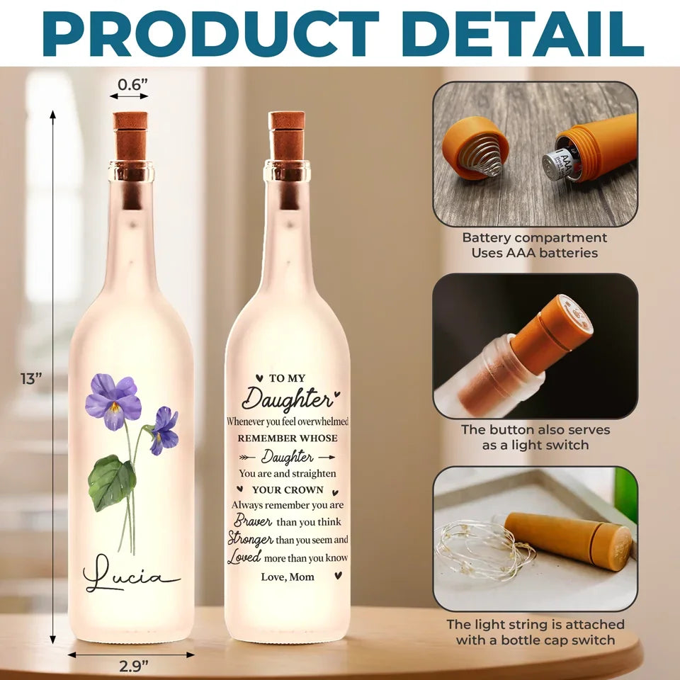 Befamtar's "Watching You Grow" Personalized Custom Bottle Lamp - Heartfelt Gift for Son, Daughter, Grandson, Granddaughter