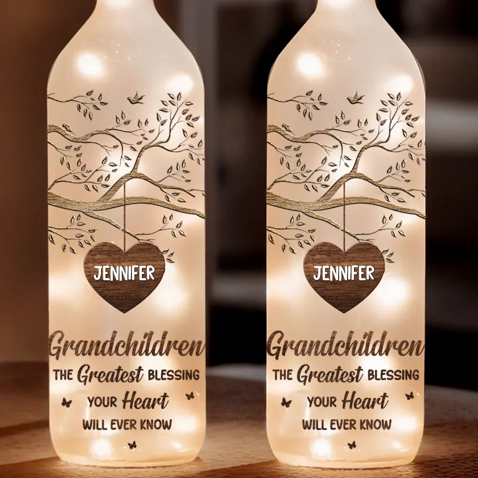 Befamtar's 'Like A Tree, Your Love Gives Me Roots And Wings' Family Personalized Custom Bottle Lamp - Gift For Mom, Grandma