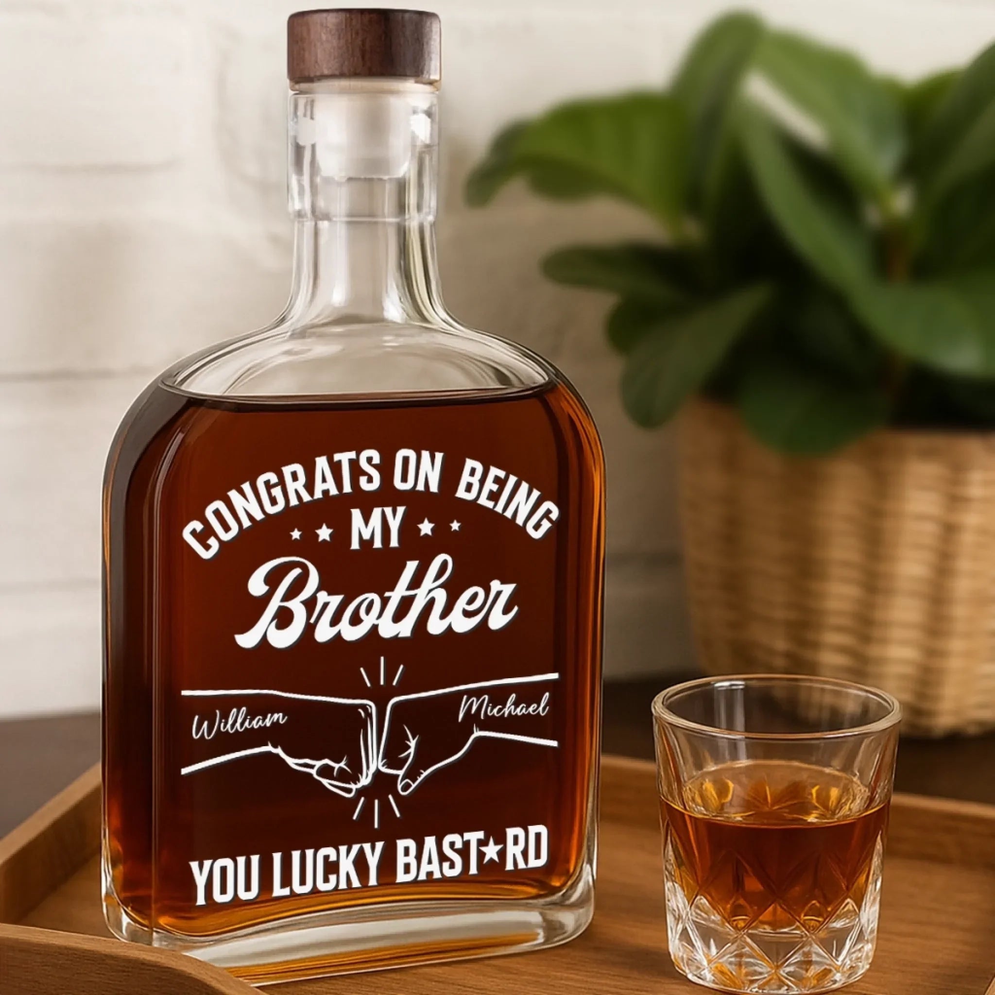 Befamtar | The Lucky Legacy Decanter: Personalized Whiskey Bottle for Families Who Celebrate Together